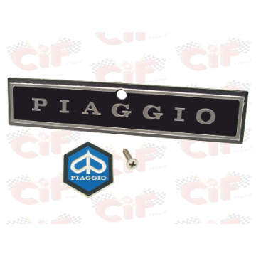 KIT TARGHETTA+SCUDETTO+VITE X MASCHERINA FRONTALE VESPA PX-PE CIF : 5783  CIF - 1