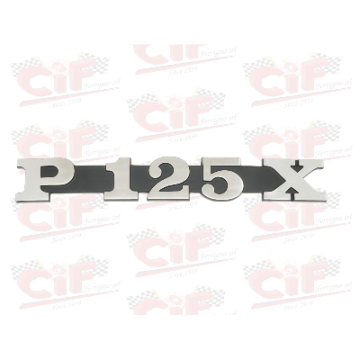 TARGHETTA "P 125 X" - per cofano laterale - VESPA CIF : 5768  CIF - 1