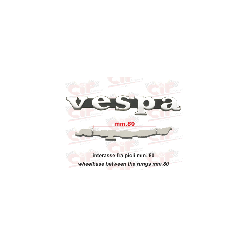 TARGHETTA "VESPA" (interasse fra pioli mm.80) - per scudo anteriore -VESPA CIF : 5750  CIF - 1