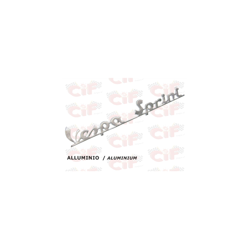 TARGHETTA"VESPA SPRINT" TRAFORATA (lunghezza mm. 173) IN ALLUMINIO - POSTERIORE - VESPA CIF : 5735-P  CIF - 1