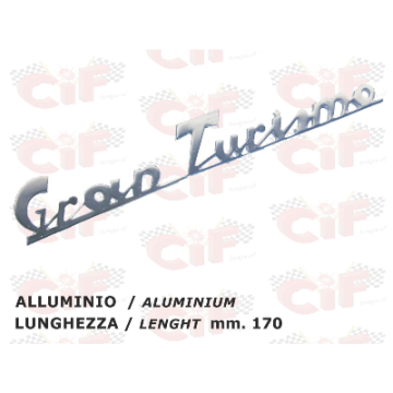 TARGHETTA "GRAN TURISMO" TRAFORATA (lunghezza mm. 170) IN ALLUMINIO - POSTERIORE - VESPA CIF : 5732-P  CIF - 1