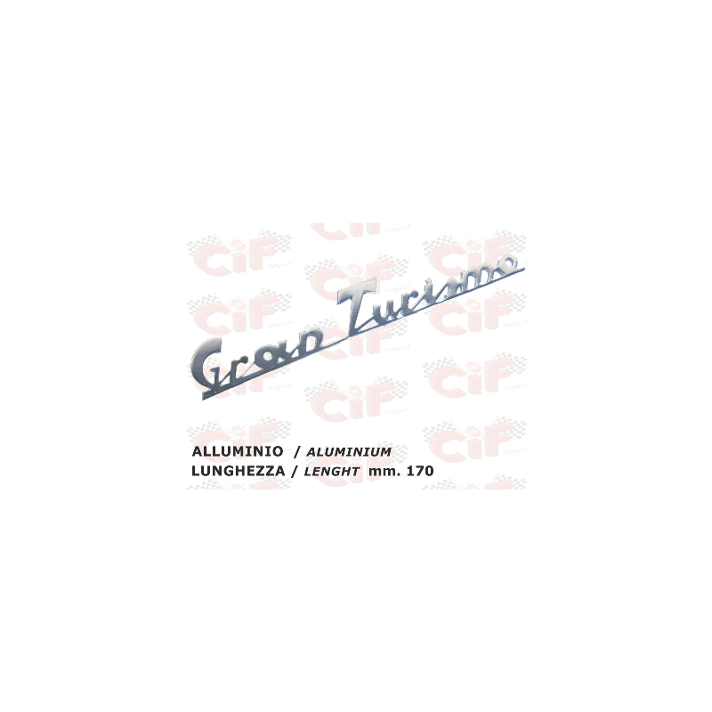 TARGHETTA "GRAN TURISMO" TRAFORATA (lunghezza mm. 170) IN ALLUMINIO - POSTERIORE - VESPA CIF : 5732-P  CIF - 1