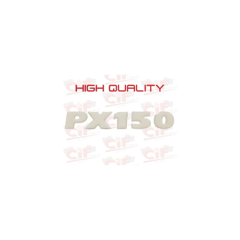 TARGHETTA " PX 150 " RESINATA ADESIVA orig. Per cofano laterale VESPA PX 150 CIF : 10486  CIF - 1