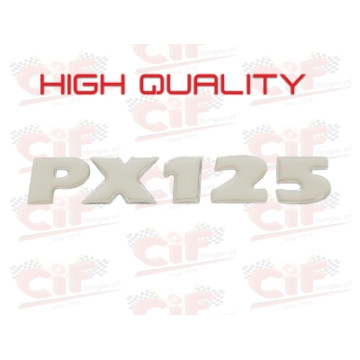 TARGHETTA " PX 125 " RESINATA ADESIVA orig. Per cofano laterale VESPA PX 125 CIF : 10485  CIF - 1