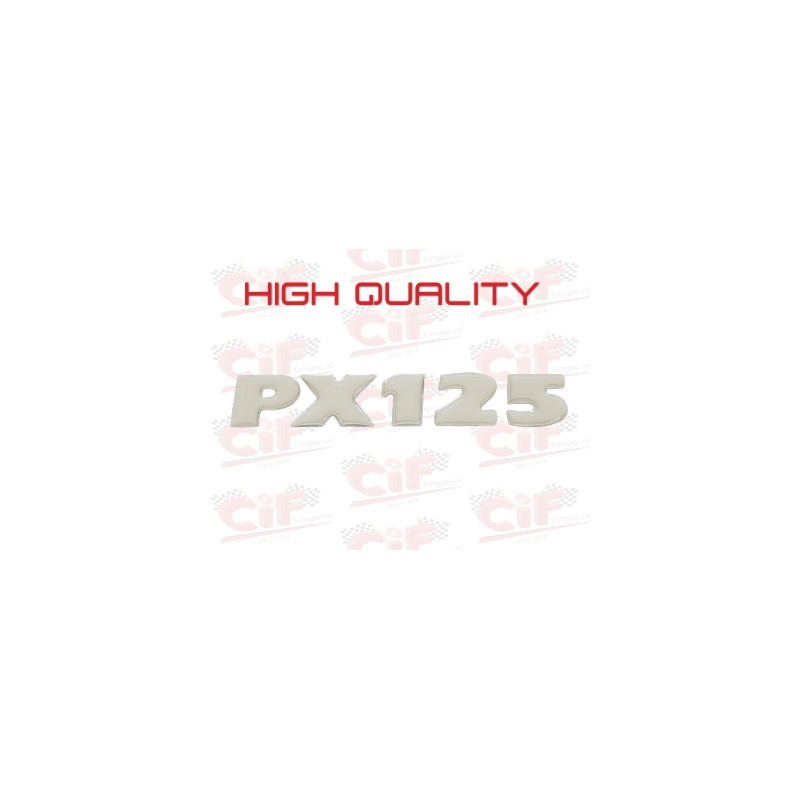 TARGHETTA " PX 125 " RESINATA ADESIVA orig. Per cofano laterale VESPA PX 125 CIF : 10485  CIF - 1