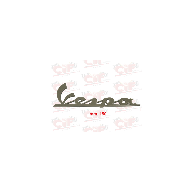 TARGHETTA VESPA GRANDE (mm.150) RESINATA ADESIVA BRUNITA per cofano laterale VESPA AUTOMATICA GTS/S 2T-4T/SPRINT CIF : 10471-BR 