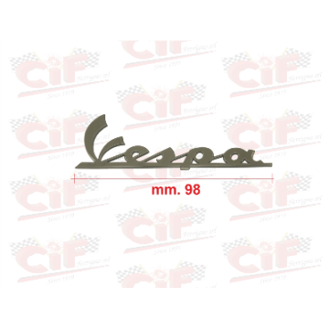 TARGHETTA VESPA PICCOLA (mm.98) RESINATA ADESIVA BRUNITA per scudo anteriore VESPA AUTOMATICA GTS/S 2T-4T/SPRINT CIF : 10470-BR 
