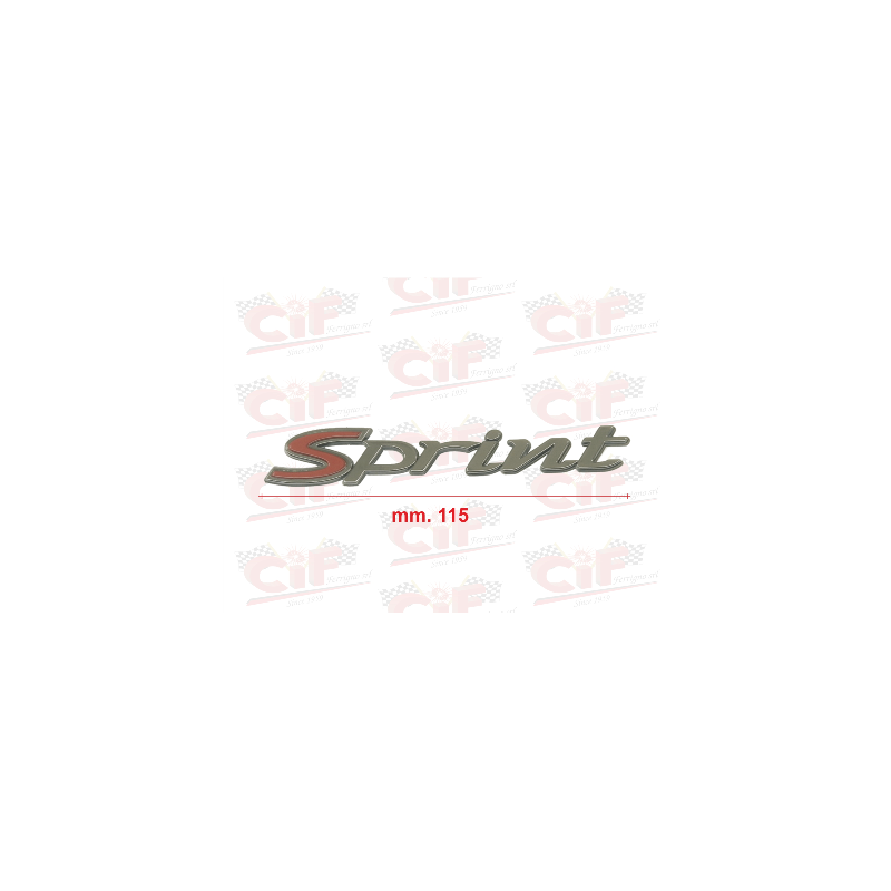 TARGHETTA "SPRINT" GRANDE (mm.115) RESINATA ADESIVA BRUNITA per cofano laterale VESPA AUTOMATICA CIF : 10468-BR  CIF - 1