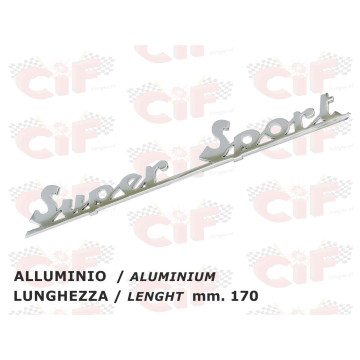 TARGHETTA "SUPER SPORT" TRAFORATA (lunghezza mm. 170) IN ALLUMINIO -POSTERIORE - VESPA CIF : 5733-P  CIF - 1