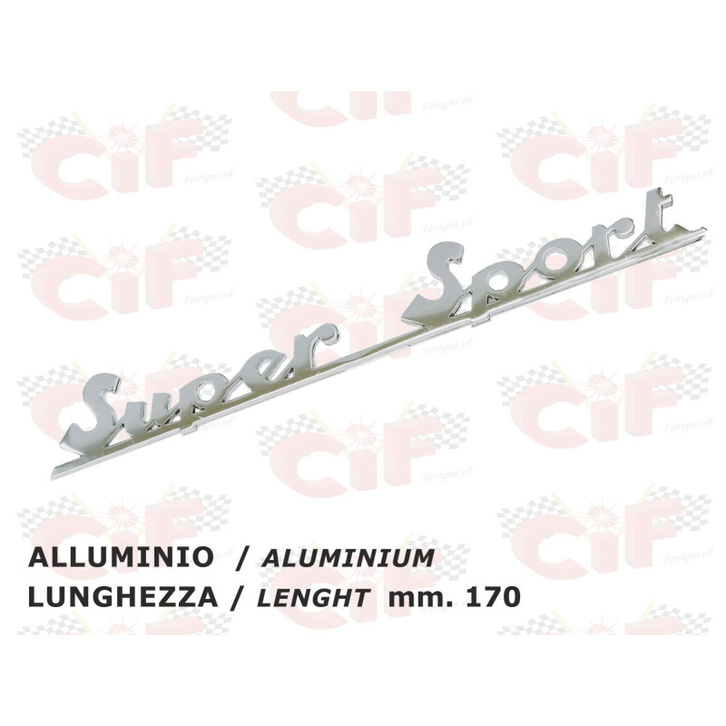 TARGHETTA "SUPER SPORT" TRAFORATA (lunghezza mm. 170) IN ALLUMINIO -POSTERIORE - VESPA  CIF - 1